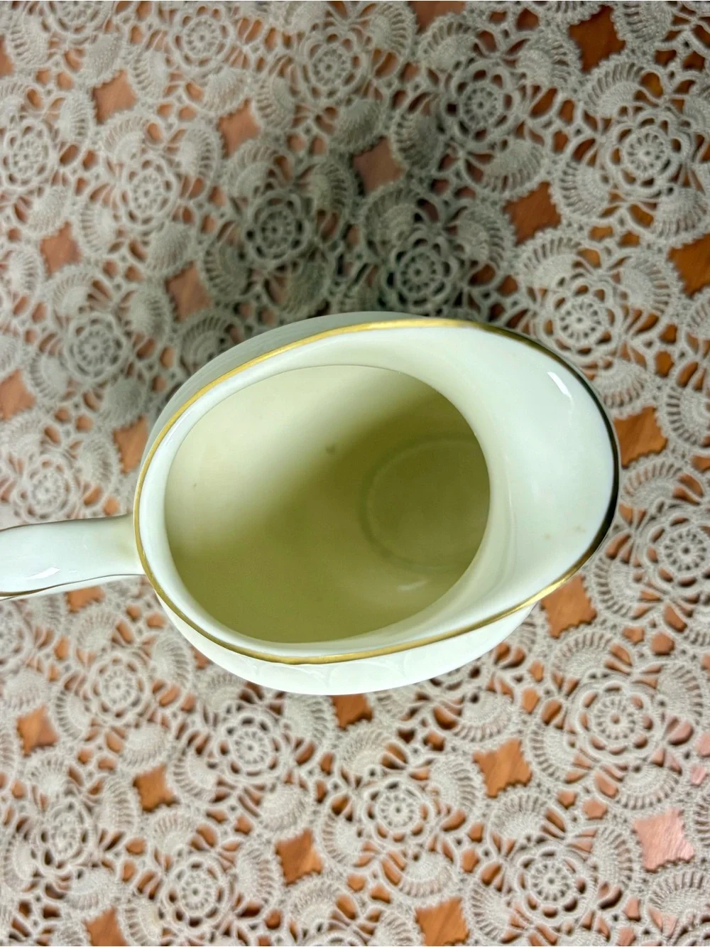Vintage 80s Lady Hamilton German Floral Gold Trim Ceramic Small Pitcher Creamer